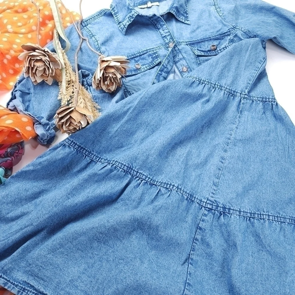 Speed Control Blue Gingham Dress Sz L - Picture 10 of 12